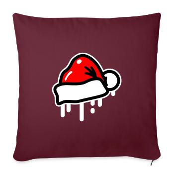 Chapeau de Noël Symbole de Noël Noël - Housse de coussin décorative 45 x 45 cm - bordeaux - Devant