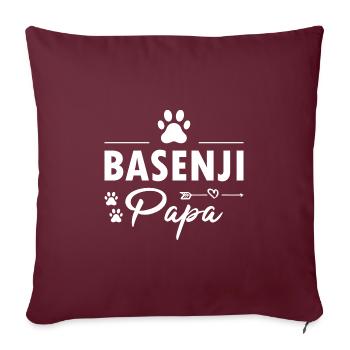 Chien Basenji Papa - Housse de coussin décorative 45 x 45 cm - bordeaux - Devant
