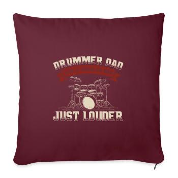 | de la fête des pères du batteur Drums Drums Cadeaux - Housse de coussin décorative 45 x 45 cm - bordeaux - Devant