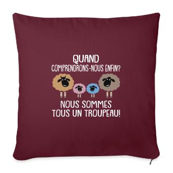 Nous sommes un seul troupeau - Housse de coussin décorative 45 x 45 cm - bordeaux - Devant