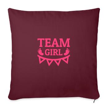 Team Girl Team No Nuts It's a Girl Gender Reveal - Sofakissenbezug 45 x 45 cm - Burgunderrot - Vorne