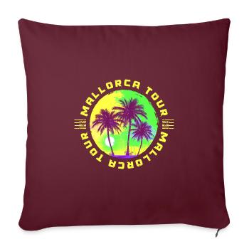 Vacances à Majorque avec les palmiers - Housse de coussin décorative 45 x 45 cm - bordeaux - Devant