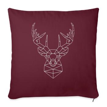 Géométrie du renne - Housse de coussin décorative 45 x 45 cm - bordeaux - Devant