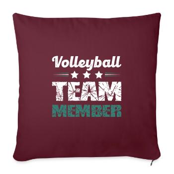 Équipe de volleyball - Housse de coussin décorative 45 x 45 cm - bordeaux - Devant
