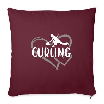 Sport Heart Curling - Sofakissenbezug 45 x 45 cm - Burgunderrot - Vorne