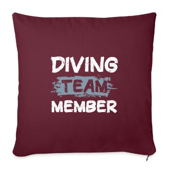 Équipe de plongée - Housse de coussin décorative 45 x 45 cm - bordeaux - Devant