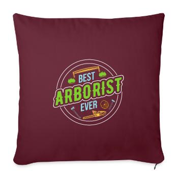 Bûcheron Bûcheron Tronçonneuse - Housse de coussin décorative 45 x 45 cm - bordeaux - Devant