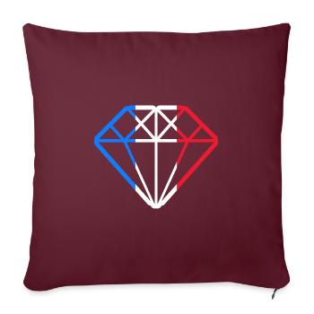 Drapeau France Diamant Française Français - Housse de coussin décorative 45 x 45 cm - bordeaux - Devant