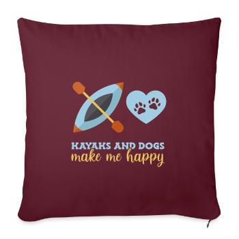 Kayak Kayaking - Housse de coussin décorative 45 x 45 cm - bordeaux - Devant
