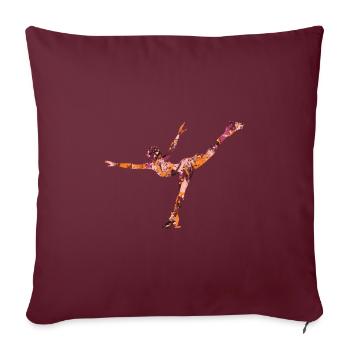 Patinage artistique - Housse de coussin décorative 45 x 45 cm - bordeaux - Devant