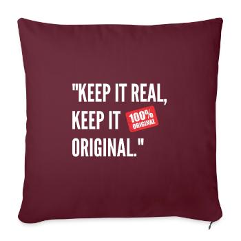Paroles de sagesse réelles et simplement originales - Housse de coussin décorative 45 x 45 cm - bordeaux - Devant