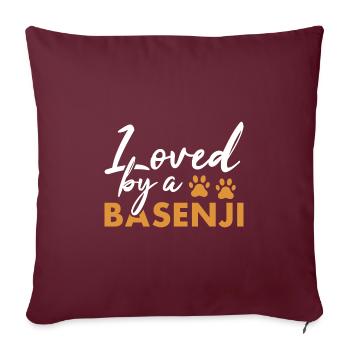 Chien Aimé Par Un Basenji - Housse de coussin décorative 45 x 45 cm - bordeaux - Devant