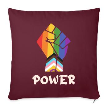 Pride Progress Power Fierté Poing pour l’égalité - Housse de coussin décorative 45 x 45 cm - bordeaux - Devant