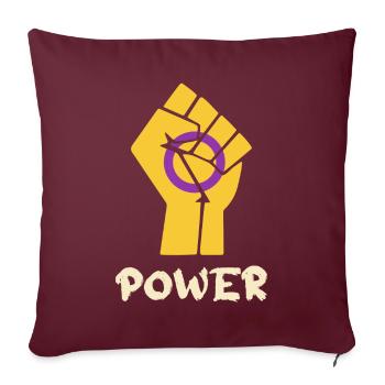 Power Intersex Pride Fist Design pour l’égalité - Housse de coussin décorative 45 x 45 cm - bordeaux - Devant