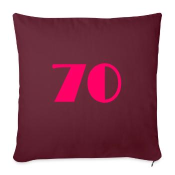 70. ANNIVERSAIRE. HAPPY BIRTHDAY - Housse de coussin décorative 45 x 45 cm - bordeaux - Devant