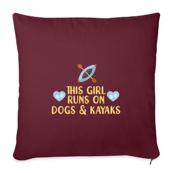 Kayak Kayaking - Housse de coussin décorative 45 x 45 cm - bordeaux - Devant