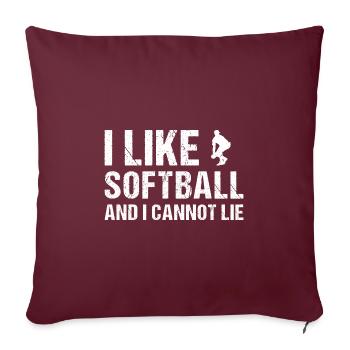 J’aime le softball et je ne peux pas mentir le softball - Housse de coussin décorative 45 x 45 cm - bordeaux - Devant