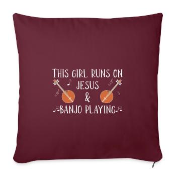 Banjo jouer banjo player instrument de musique - Housse de coussin décorative 45 x 45 cm - bordeaux - Devant