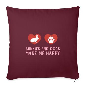 Lapin Lapin - Housse de coussin décorative 45 x 45 cm - bordeaux - Devant
