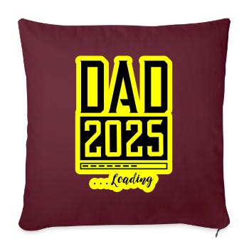 Papa 2025 Chargement Papa - Housse de coussin décorative 45 x 45 cm - bordeaux - Devant