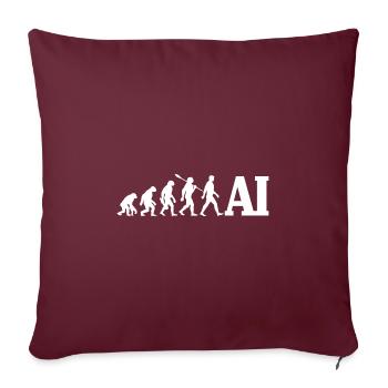 Evolution - Intelligence Artificielle - IA - Housse de coussin décorative 45 x 45 cm - bordeaux - Devant