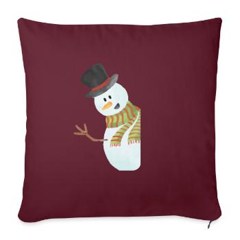 Ugly Bonhomme de neige noël neige - Housse de coussin décorative 45 x 45 cm - bordeaux - Devant