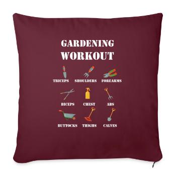 Jardinage jardinage jardinier jardinage jardinage - Housse de coussin décorative 45 x 45 cm - bordeaux - Devant