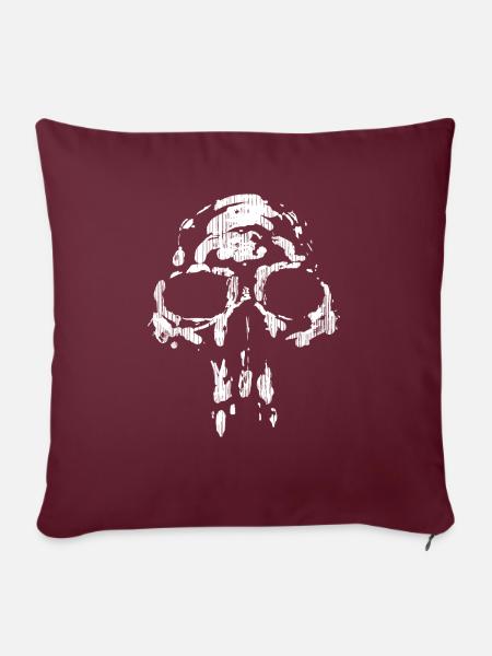 Fantasy Totenkopf - Sofakissenbezug 45 x 45 cm - Burgunderrot