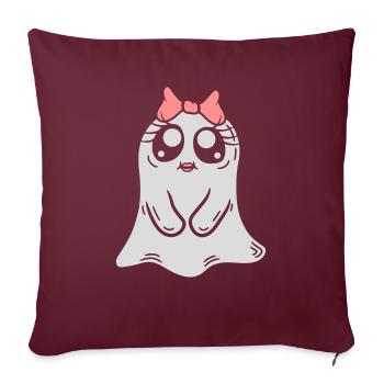 Bande dessinée Little Ghost Girl - Housse de coussin décorative 45 x 45 cm - bordeaux - Devant