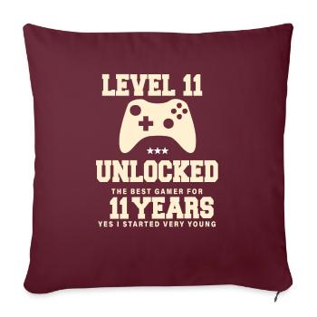 Level 11 Vintage Retro Vintage Anniversary - Sofa pillowcase 17,3'' x 17,3'' (45 x 45 cm) - burgundy - Front