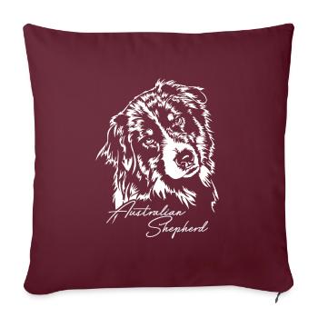 BERGER AUSTRALIEN Aussie Dogs Portrait Wilsigns - Housse de coussin décorative 45 x 45 cm - bordeaux - Devant