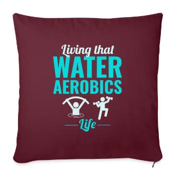Aquagym Fitness aquatique Aqua Exercice - Housse de coussin décorative 45 x 45 cm - bordeaux - Devant