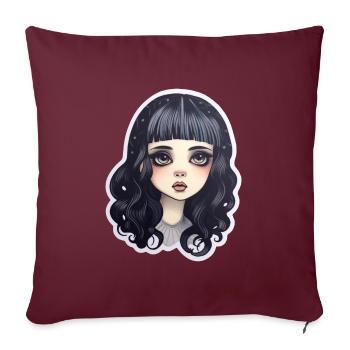 Süßes Goth Girl Gothic Mystisch - Sofakissenbezug 45 x 45 cm - Burgunderrot - Vorne