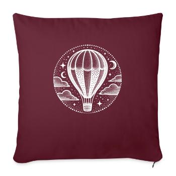 Heißluftballon Ballon Fliegen Lüfte - Sofakissenbezug 45 x 45 cm - Burgunderrot - Vorne