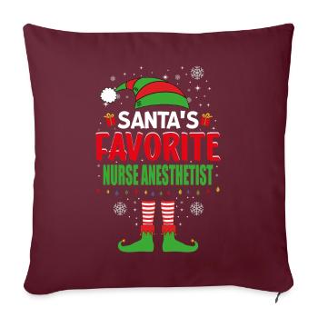 L’infirmière anesthésiste préférée du Père Noël - Housse de coussin décorative 45 x 45 cm - bordeaux - Devant