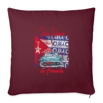 Salsa Cubana en France - Vêtements de danse Salsa - Housse de coussin décorative 45 x 45 cm - bordeaux - Devant