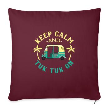 Conception de surf d’été d’un tuk tuk - Housse de coussin décorative 45 x 45 cm - bordeaux - Devant
