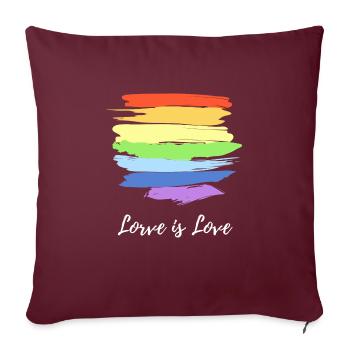 Chemise gay LGBT Rainbow Lesbian Pride Shirts - Housse de coussin décorative 45 x 45 cm - bordeaux - Devant