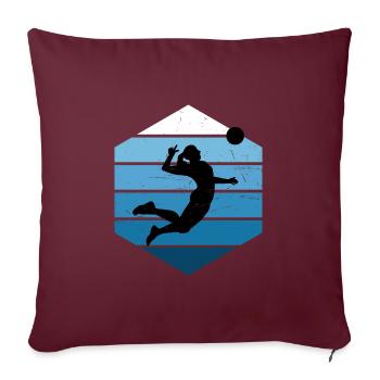 Volley-ball Volley-ball Volleyball Volleyball Volleyball - Housse de coussin décorative 45 x 45 cm - bordeaux - Devant