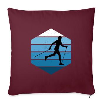 Marche Hommes Marche nordique Femmes - Housse de coussin décorative 45 x 45 cm - bordeaux - Devant