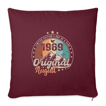 Août 1969 Cadeau D'anniversaire Août 1969 Vintage - Housse de coussin décorative 45 x 45 cm - bordeaux - Devant