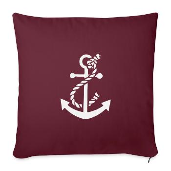Anker - Anchor - Maritim - Nautik - Sofakissenbezug 45 x 45 cm - Burgunderrot - Vorne