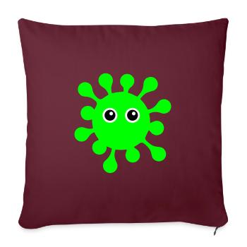 ★ Couleurs de conception modifiables ★ Virus aux yeux écarquillés - Housse de coussin décorative 45 x 45 cm - bordeaux - Devant