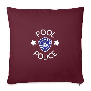 Pool Police - Maître-nageur - Housse de coussin décorative 45 x 45 cm - bordeaux - Devant