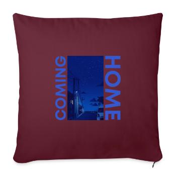 Coming Home bleu foncé - Housse de coussin décorative 45 x 45 cm - bordeaux - Devant