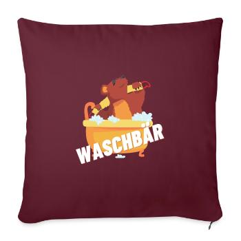 Waschbär - Sofakissenbezug 45 x 45 cm - Burgunderrot - Vorne