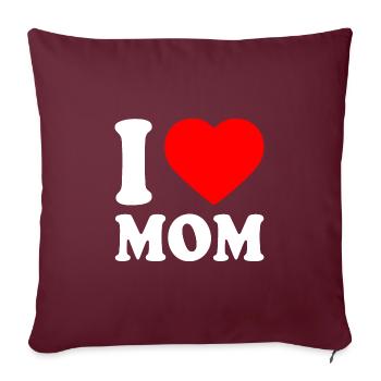 I love mom - Housse de coussin décorative 45 x 45 cm - bordeaux - Devant