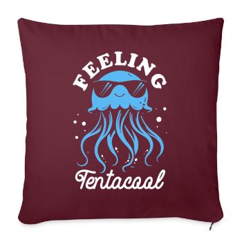 Feeling Tentacool - Qualle mit Tentakeln - Sofakissenbezug 45 x 45 cm - Burgunderrot - Vorne