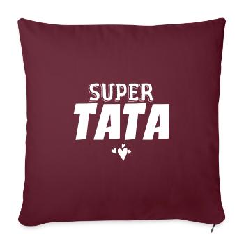 Super Tata - Housse de coussin décorative 45 x 45 cm - bordeaux - Devant