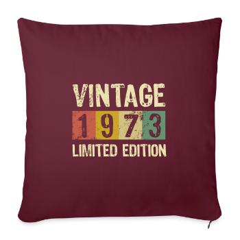 Millésime 1973 - Edition Limitée Anniversaire - Housse de coussin décorative 45 x 45 cm - bordeaux - Devant